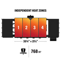 With 4 independently controlled heat zones across 768 square inches of cooking surface, you'll have all the space you need to cook breakfast, lunch, and dinner.