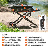 28" Griddle with Flexfold Legs