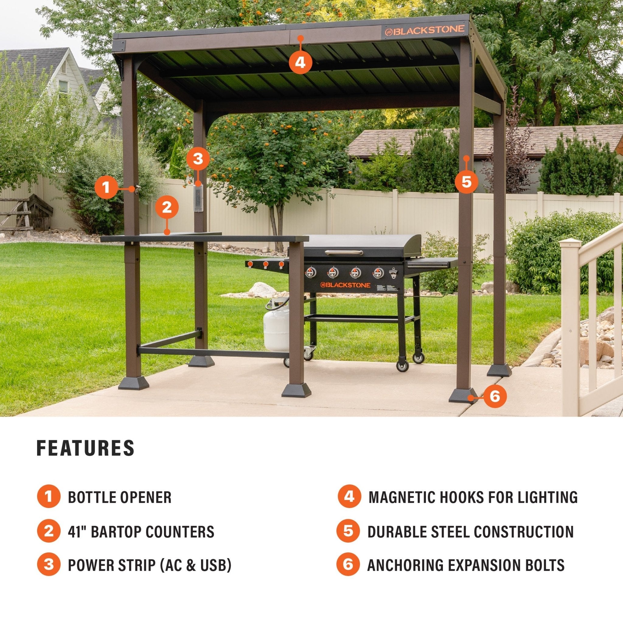 5’ x 8’ Bar and Griddle Pavilion - | Blackstone Products