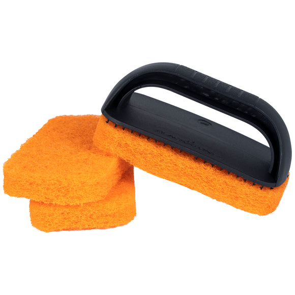 3 Scrub Pads and Handle