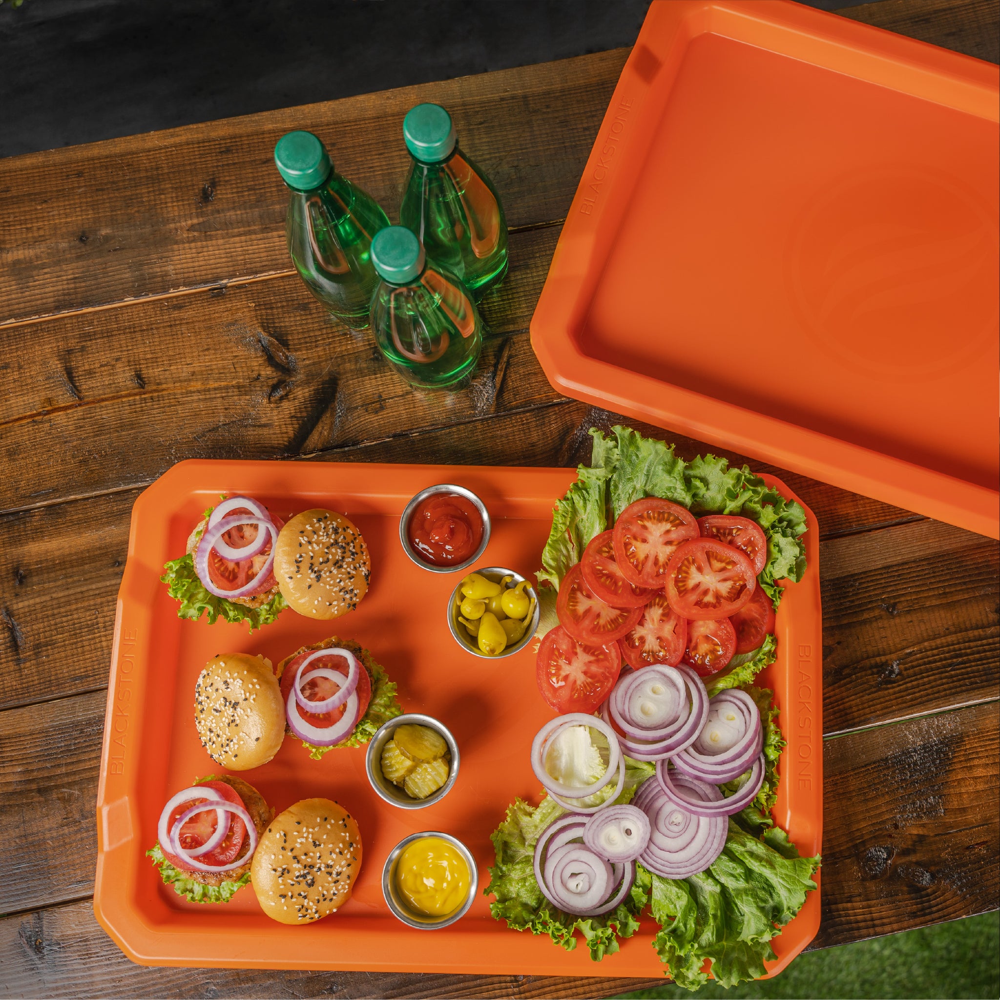 Orange Serving Tray 4 Pack