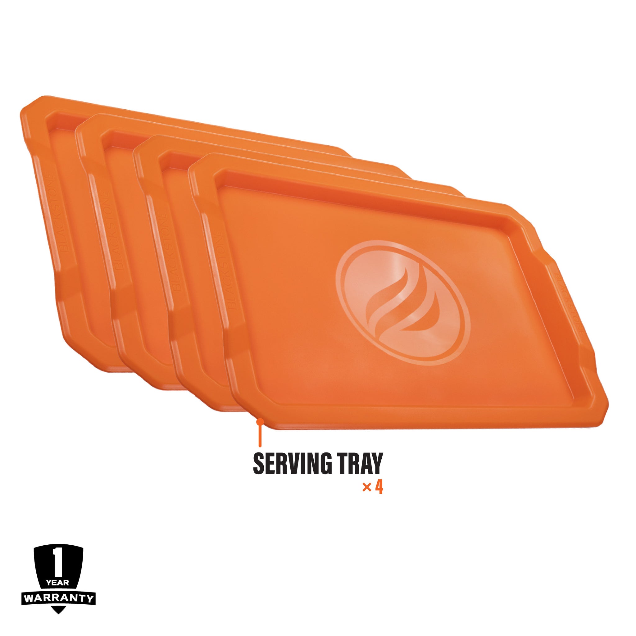 Orange Serving Tray 4 Pack