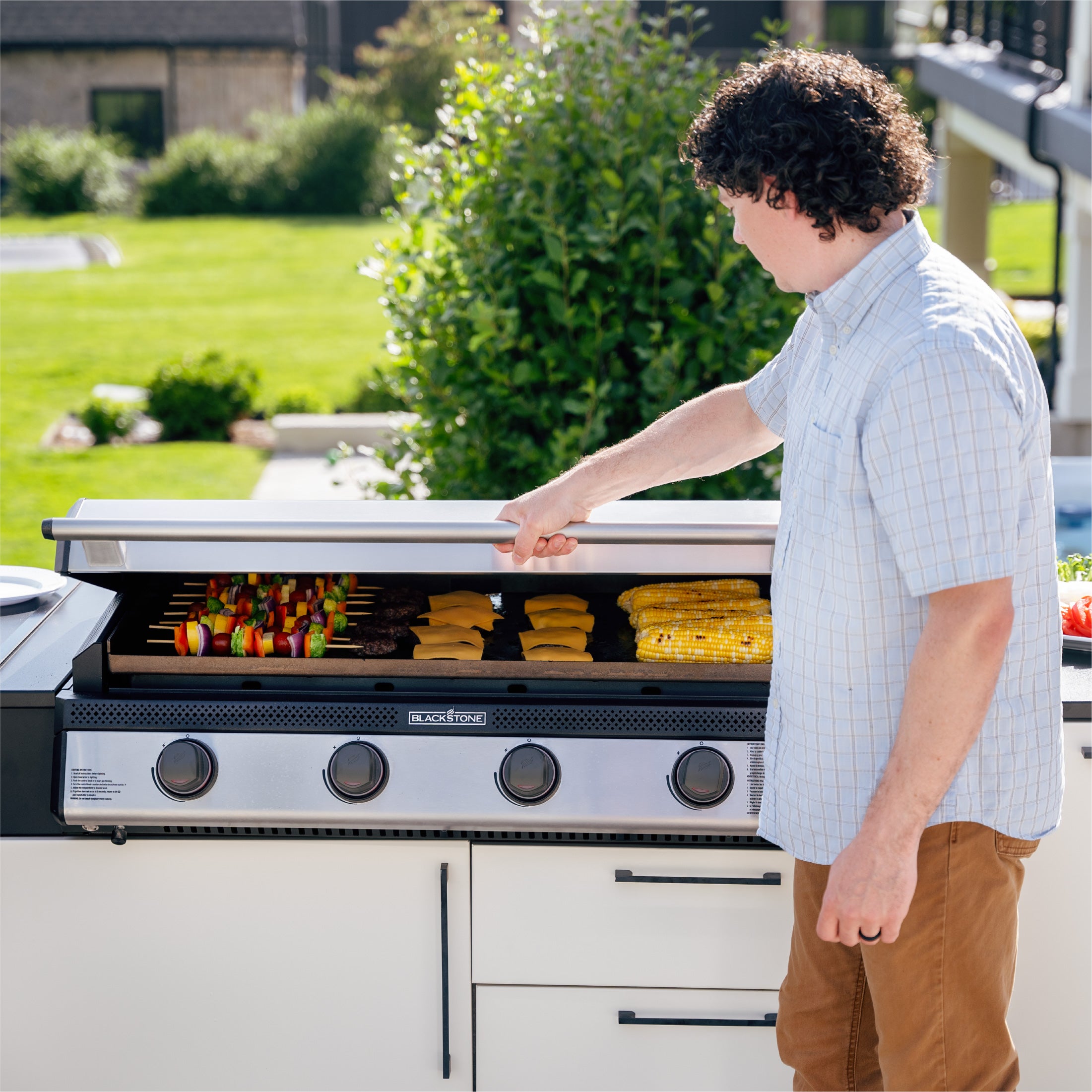 Blackstone 36 XL Natural Gas Ready Stainless Steel Drop In Griddle with Hood