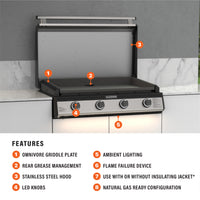 36" Drop-In Griddle with Hood Natural Gas