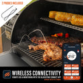 Wirelessly control the grill with the Blackstone Connect App. 