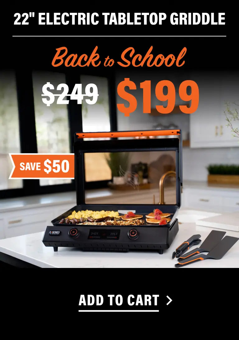 22" Electric Tabletop Griddle — Back to School, $199