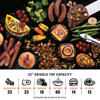 Adventure Ready 22” Griddle with Flexfold Legs - 22" Griddle with Hood | Blackstone Products