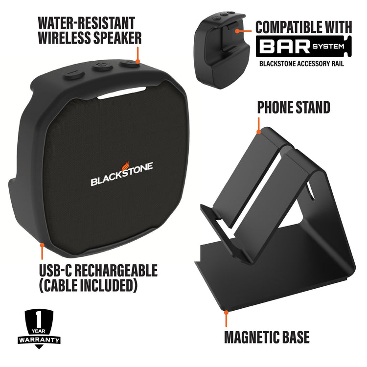 BAR System Wireless Speaker and Phone Holder - Must - Have Griddle Accessories | Blackstone Products