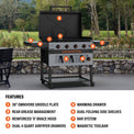 Bronco 36” Griddle Airfryer Combo - 36" Griddle with Hood | Blackstone Products