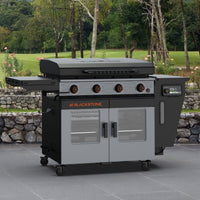 Bronco 36” Griddle Vertical Pellet Smoker Combo - 36" Griddle with Hood | Blackstone Products