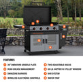 Bronco 36” Griddle Vertical Pellet Smoker Combo - 36" Griddle with Hood | Blackstone Products