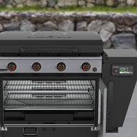Bronco 36” Griddle Vertical Pellet Smoker Combo - 36" Griddle with Hood | Blackstone Products