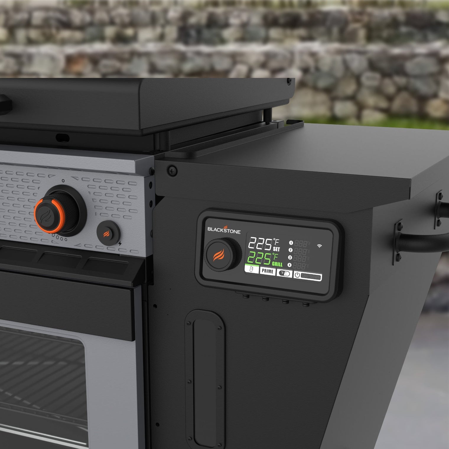 Bronco 36” Griddle Vertical Pellet Smoker Combo - 36" Griddle with Hood | Blackstone Products