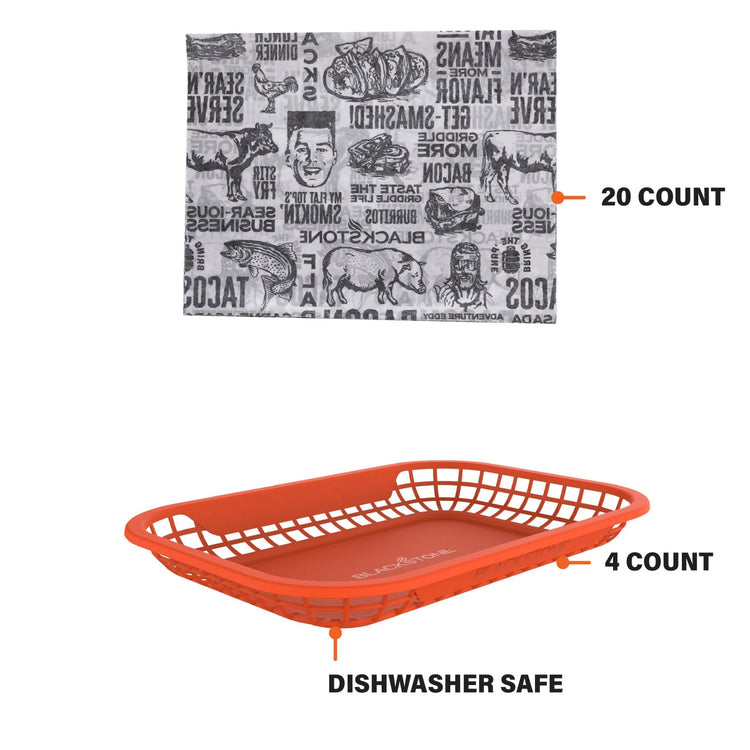 Burger Baskets with Basket Liners - Griddle Accessory Kit | Blackstone Products