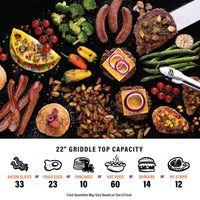 Culinary 22” Griddle with Flexfold Legs - 22" Griddle with Hood | Blackstone Products