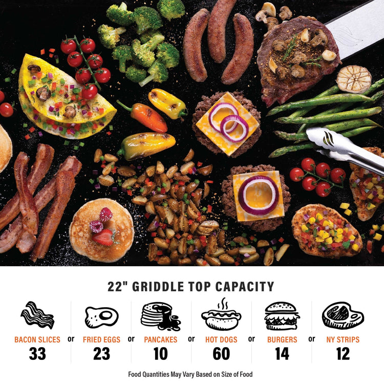 Culinary 22” Griddle with Flexfold Legs - 22" Griddle with Hood | Blackstone Products