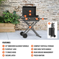 Culinary 22” Griddle with Flexfold Legs - 22" Griddle with Hood | Blackstone Products