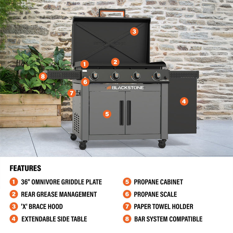 Culinary 36” Griddle with Cabinet - 36" Griddle with Hood | Blackstone Products