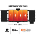 With 4 independently controlled heat zones with 768 square inches of cooking space you'll be ready to cook a variety of meals simultaneously.