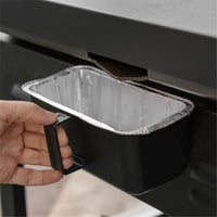 The Rear Grease Management System makes cleanup easy by directing grease and food debris to the back of the griddle into the grease cup. 