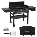 National Griddle Week 28” Griddle Bundle with burger spatula, smash burger press, and 28" griddle cover. 