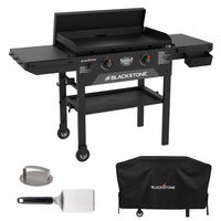 National Griddle Week 28” Griddle Bundle with burger spatula, smash burger press, and 28" griddle cover. 