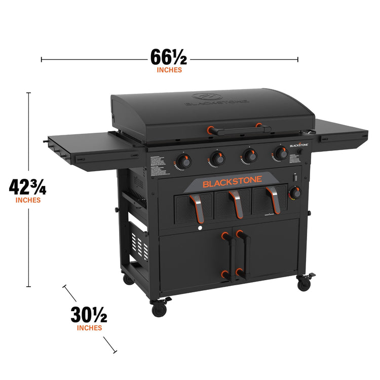 Original 36” Griddle Airfryer Combo (Natural Gas) - 36" Griddle with Hood | Blackstone Products