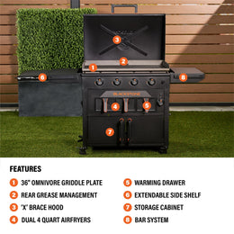 Original 36” Griddle Airfryer Combo (Natural Gas) - 36