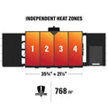 With 4 independently controlled heat zones spread across 768 square inches of cooking space, you'll have room for breakfast, lunch, and dinner. 