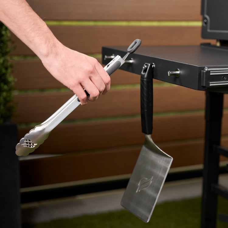 The side shelf tool hooks are also perfect for holding your tools. 