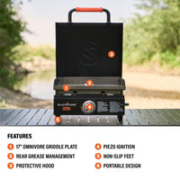OTG 17" Tabletop Griddle with Hood - 17" Griddle with Hood | Blackstone Products