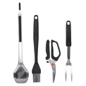 Pellet Grill Toolkit includes tongs, basing brush, shears, and carving fork. 
