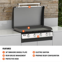 Pro Series 36" Omnivore Drop - in Griddle with Hood - | Blackstone Products