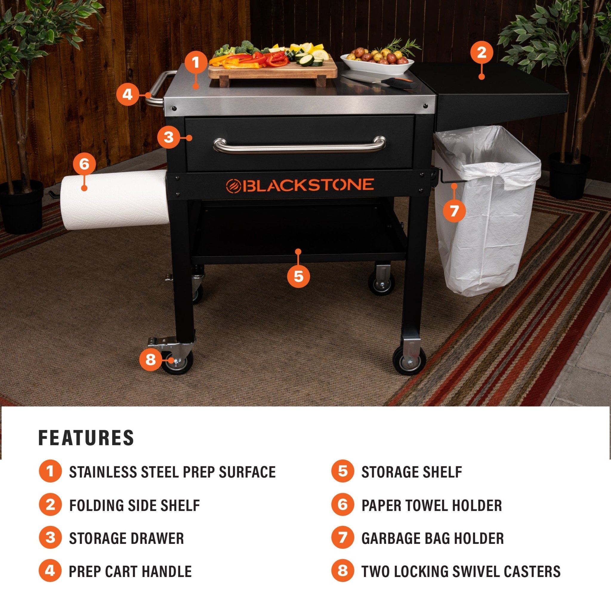 Serve & Store Prep Cart - Blackstone Products