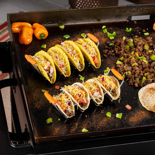 Small taco tray with silicone handles (qty 2). - Must - Have Griddle Accessories | Blackstone Products
