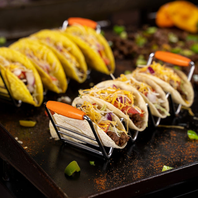 Small taco tray with silicone handles (qty 2). - Must - Have Griddle Accessories | Blackstone Products
