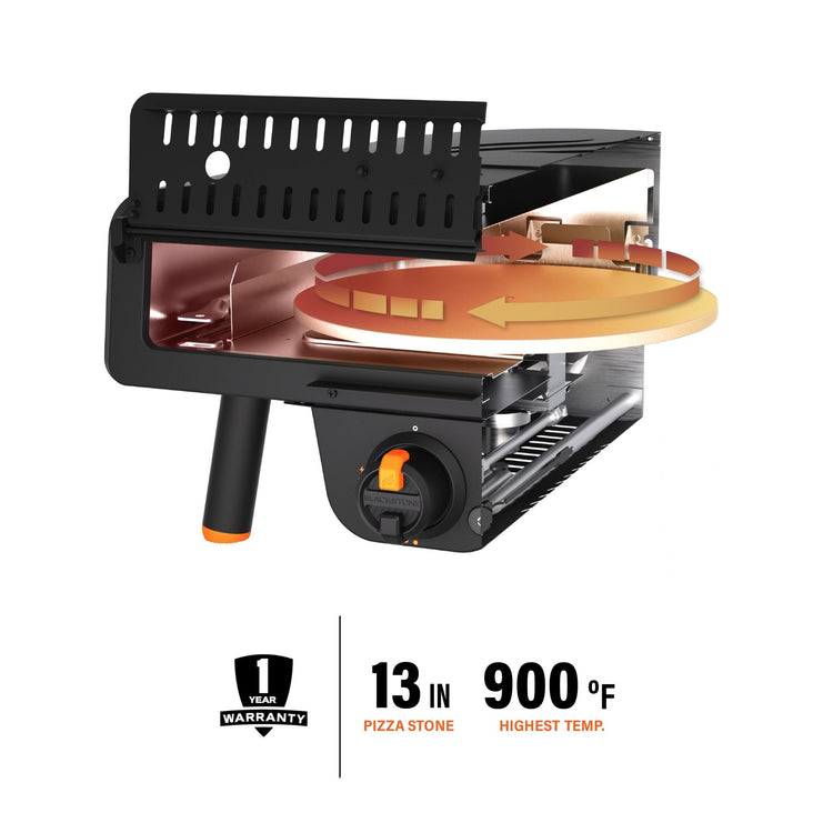 With a 13 inch pizza stone and temperatures reaching 900 degrees Fahrenheit, you'll cook your favorites fast. 