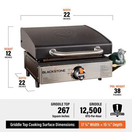 17" Griddle w/Hood - Blackstone Products