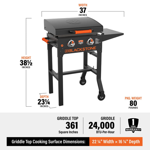 22" Griddle W/Cart & Hood - Blackstone Products