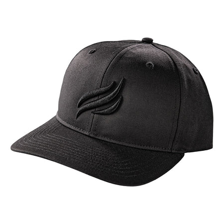 3036 Snapback Hat - Black with flame (embroidered puff - Black), Size MD-LG - Blackstone Products