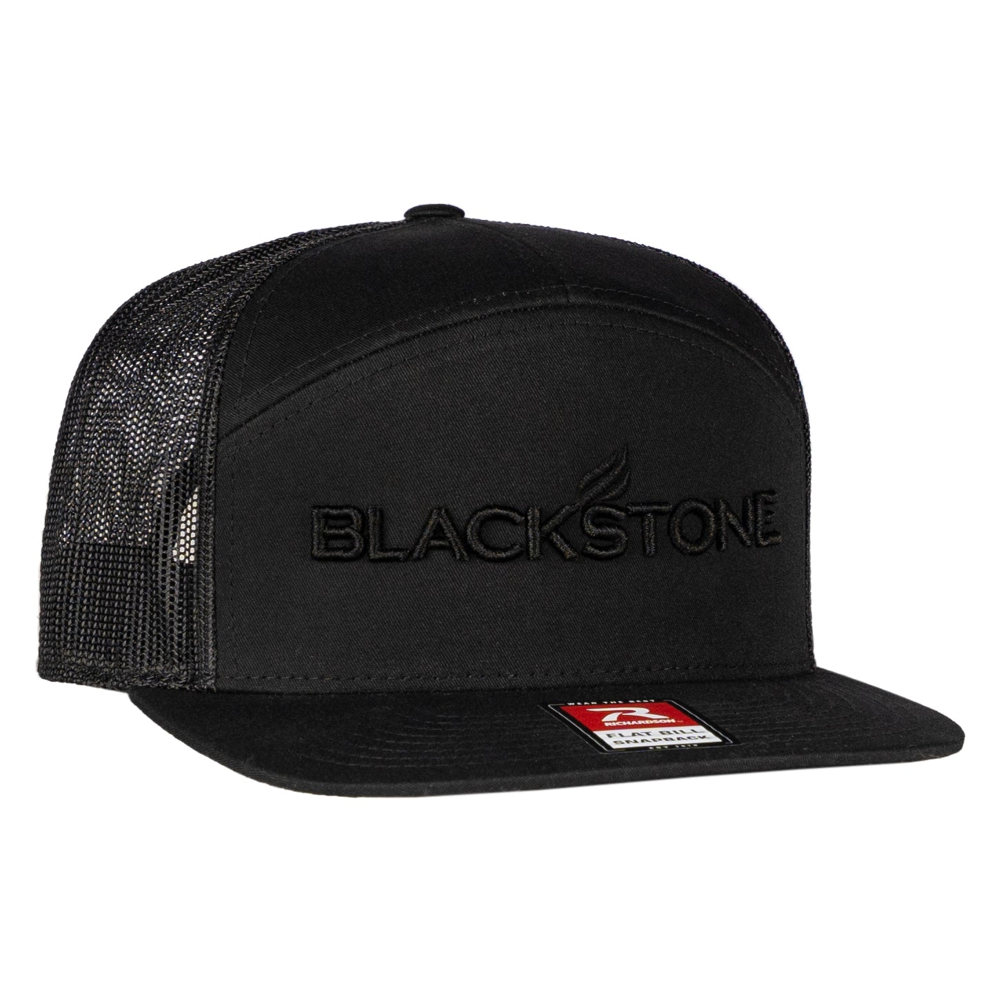 3057 - Blackstone Logo Flat Panel Black Hat - Blackstone Products