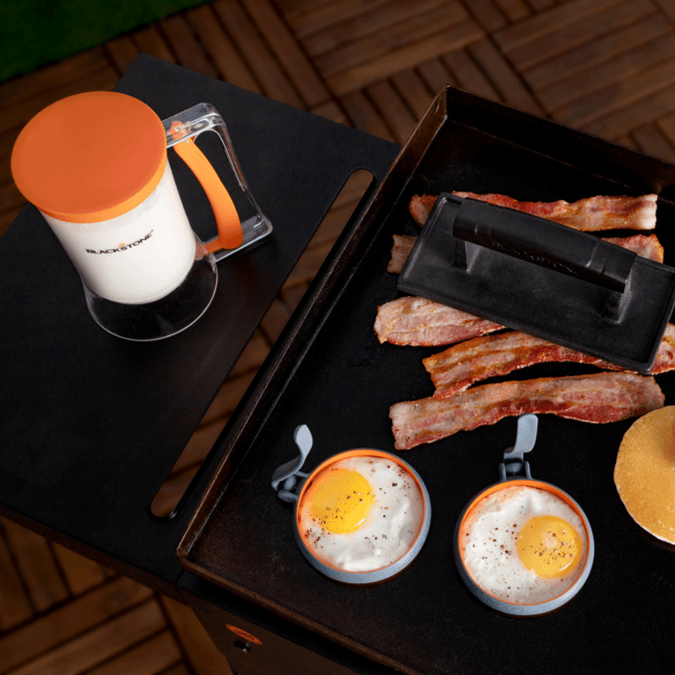 Blackstone Breakfast Kit  Breakfast Kit with Batter Dispenser, Bacon Press  & Egg Rings – Blackstone Products