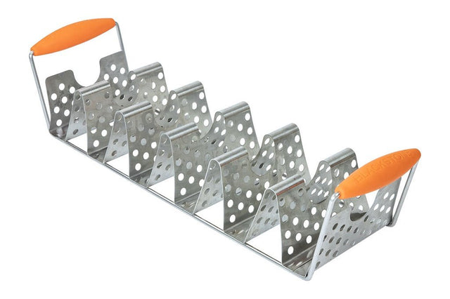 Taco rack with space for up to six tacos. 