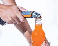 The spatula features a built-in bottle opener at the end of the handle. 