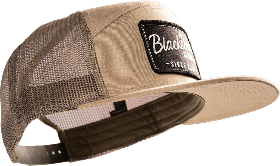 Khaki/Loden 7-Panel Trucker Hat - Blackstone Products