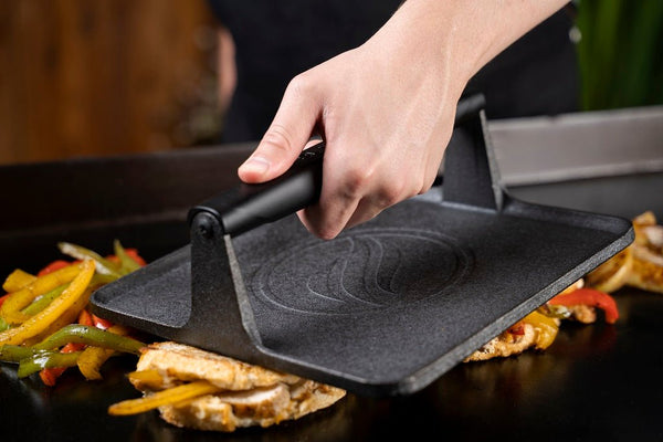 Large Cast Iron Griddle Press – Blackstone Products