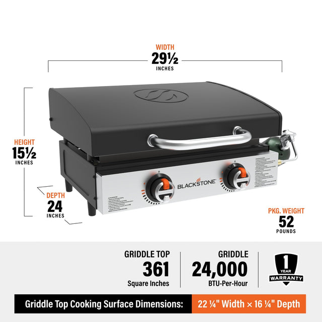 Original 22in Stainless Front Panel Tabletop Griddle - Blackstone Products